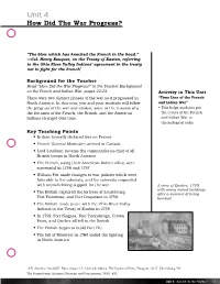 Unit 4 How Did the War Progress?