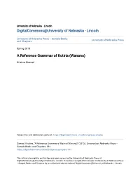 A Reference Grammar of Kotiria (Wanano)