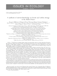A Synthesis of Current Knowledge on Forests and Carbon Storage in the United States