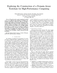 Exploring the Construction of a Domain-Aware Toolchain for High-Performance Computing