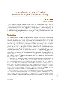 How and Why I Became a Principal Fellow of the Higher Education Academy
