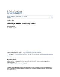 Teaching in the First Year Writing Course