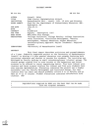 CORE Cluster Implementation Project. INSTITUTION Massachusetts Univ., Lowell