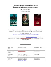 'Detecting the Past' Crime Writing Project