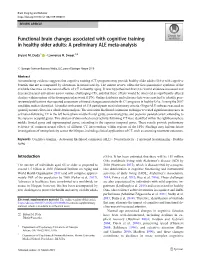 Functional Brain Changes Associated with Cognitive Training in Healthy Older Adults: a Preliminary ALE Meta-Analysis