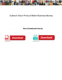 Outback Vision Protocol Better Business Bureau
