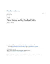 Patent Transfer and the Bundle of Rights Andrew C
