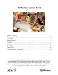 Reef Resilience Summary Report