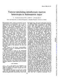 Tumour-Simulating Intrathoracic Marrow Heterotopia in Thalassaemia Major