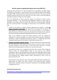 Written Evidence Submitted by Mayor Dan Jarvis [POD 017]