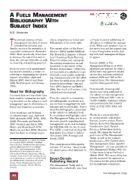 A Fuels Management Bibliography with Subject Index M.E