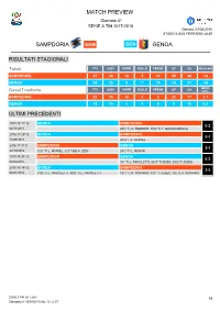 Match Preview Sampdoria Genoa