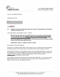 Minutes from the Meetings of the Working Group for the False Creek