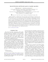Spectral Dimensions and Dimension Spectra of Quantum Spacetimes