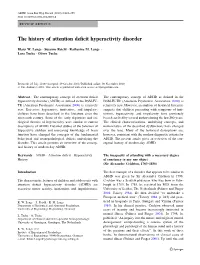 The History of Attention Deficit Hyperactivity Disorder