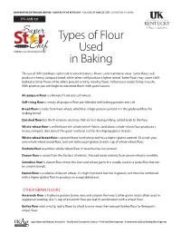 Types of Flour Used in Baking