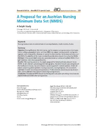 A Proposal for an Austrian Nursing Minimum Data Set (NMDS) a Delphi Study R