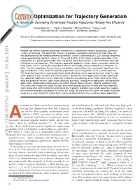 Convex Optimization for Trajectory Generation Arxiv:2106.09125V1 [Math.OC] 16 Jun 2021