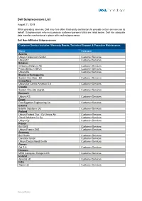 Dell Subprocessors List