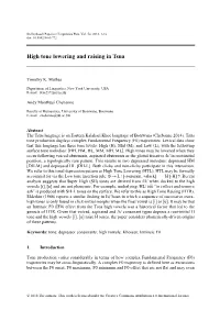High Tone Lowering and Raising in Tsua