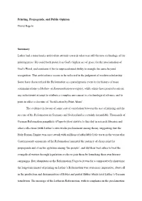 Printing, Propaganda, and Public Opinion David