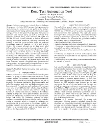 Reno Test Automation Tool Shweta1, Dr