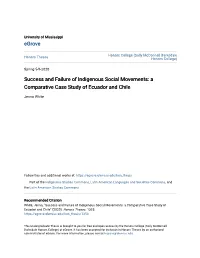 Success and Failure of Indigenous Social Movements: a Comparative Case Study of Ecuador and Chile