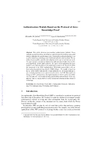 Authentication Module Based on the Protocol of Zero- Knowledge Proof*