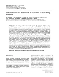 Comparative Gene Expression of Intestinal Metabolizing Enzymes