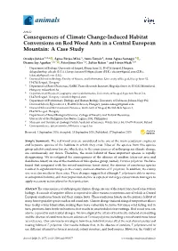 Consequences of Climate Change-Induced Habitat Conversions on Red Wood Ants in a Central European Mountain: a Case Study