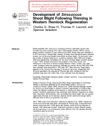 Development of Sirococcus Shoot Blight Following Thinning In