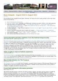 Edinburgh Festival News Snippets