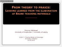 Lessons Learned from the Elaboration of Baure Teaching Materials