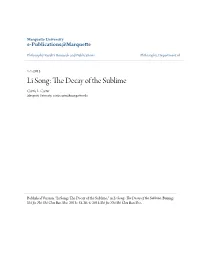 Li Song: the Decay of the Sublime