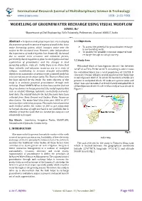 Modelling of Groundwater Recharge Using Visual Modflow Sowbi
