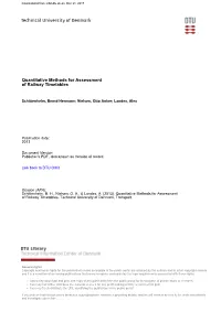 Quantitative Methods for Assessment of Railway Timetables