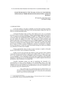 Some Problems in the Translation of Converted Denominal Verbs from Nouns Denoting Animate Beings'