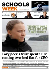 Tory Peer's Trust Spent £19K Renting Two-Bed Flat For