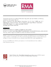'Alienated from His Own Being': Nietzsche, Bayreuth and the Problem of Identity Author(S): Christopher Morris Source: Journal of the Royal Musical Association, Vol
