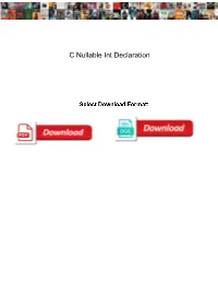 C Nullable Int Declaration