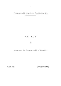 Commonwealth of Australia Constitution Act [Transcript