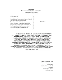 Higher Education Coalition Comments Filed with the FCC Regarding