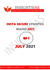 Insta Secure Synopsis Mains 2021