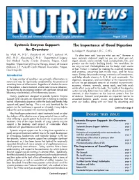 Systemic Enzyme Support: the Importance of Good Digestion