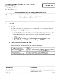 FEHB) Open Season Approved By: Associate Administrator for Operations and Management
