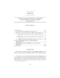 MDL's Roots As a Class Action Alternative