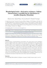 Morphological Traits – Desiccation Resistance – Habitat Characteristics: a Possible Key for Distribution in Woodlice (Isopoda, Oniscidea)