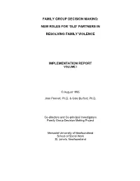 Partners in Resolving Family Violence Implementation