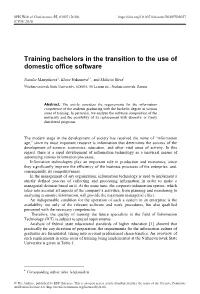 Training Bachelors in the Transition to the Use of Domestic Office Software