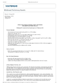 Whitbread Preliminary Results